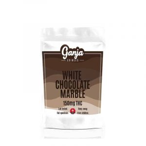 Ganja Edibles Chocolate Bar – White Chocolate Marble 150mg