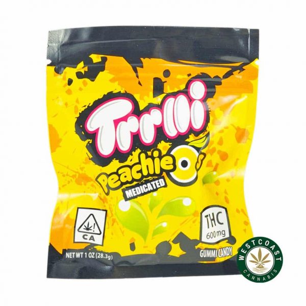 Trrlli PeachieO gummies 300mg THC with 90 minutes Calgary Weed Delivery