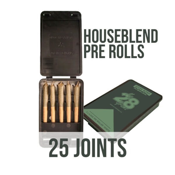 House blend Pre Rolls 25 pack Indica Sativa Hybrid with 90 minutes Calgary Weed Delivery