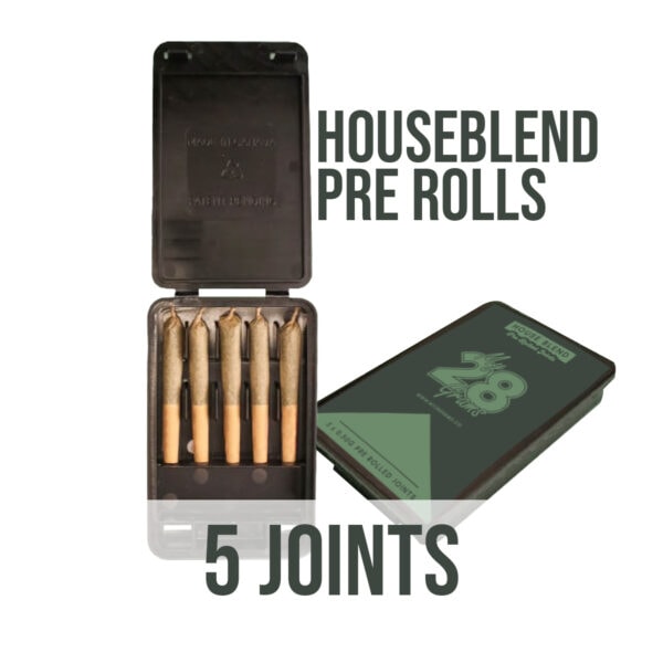 House blend pre rolls 5 pack Indica Sativa Hybrid with 90 minutes Calgary Weed Delivery