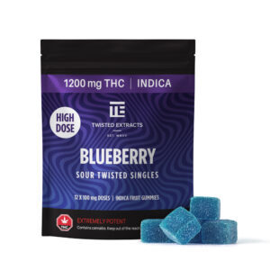 Blueberry High Dose Twisted Singles – 1200mg THC (Indica)