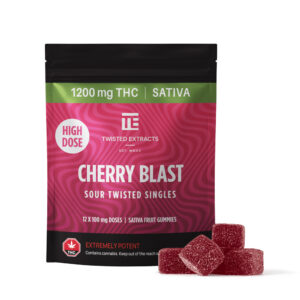 Cherry Blast High Dose Twisted Singles – 1200mg THC (Sativa)