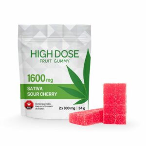 High Dose Sour Cherry Fruit Gummies (1600mg THC)